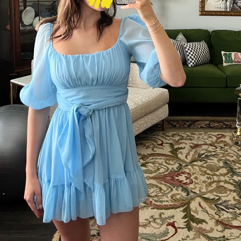 Sky blue shimmery dress
